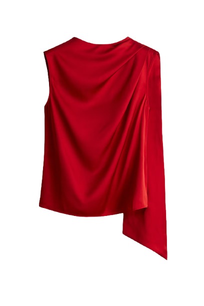 Draped Satin Blouse